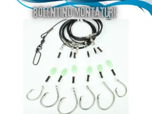 Terminale Montatura per Bolentino di Profondità Rinforzata  (silicone) 6 Ami