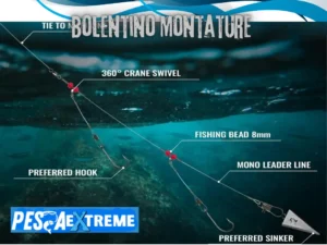 Montatura terminale Bolentino di Profondità 5 Ami Cavetto Acciaio