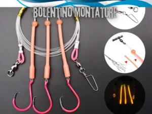 Montatura terminale Bolentino di Profondità  Ami siliconata Red