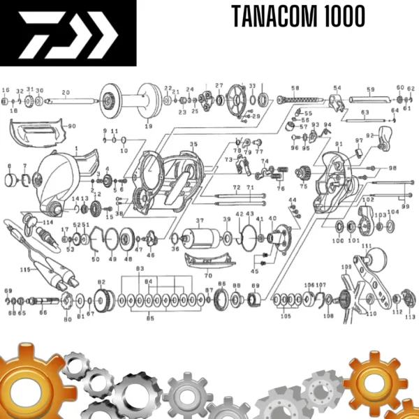 Daiwa Tanacom 1000 Parti di ricambio